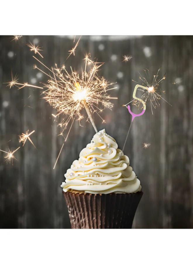 Wondercandle Bicolor 2-Tone Gold Pink Celebration Candle Number 5 Decorative Cake Topper for Birthdays Anniversaries Parties Elegant Personalized Gift German Made